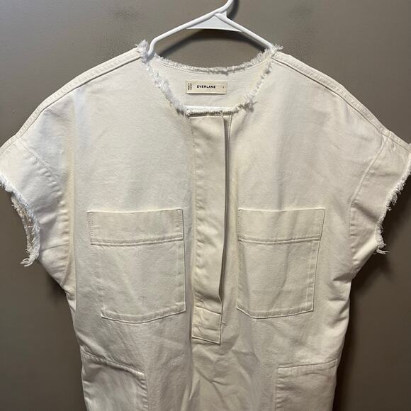 Everlane The Denim Workwear Shirtdress Size Large Organic Cotton in‎ Bone White - Picture 2 of 7